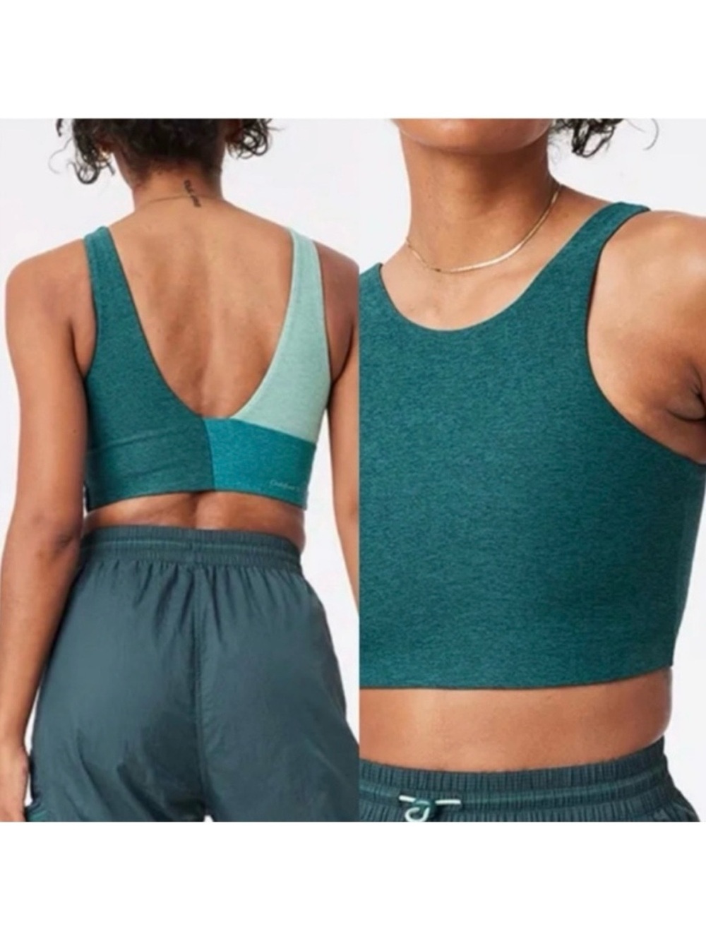 Outdoor Voices Venus Crop Bra Top Hunter Green Women's Small